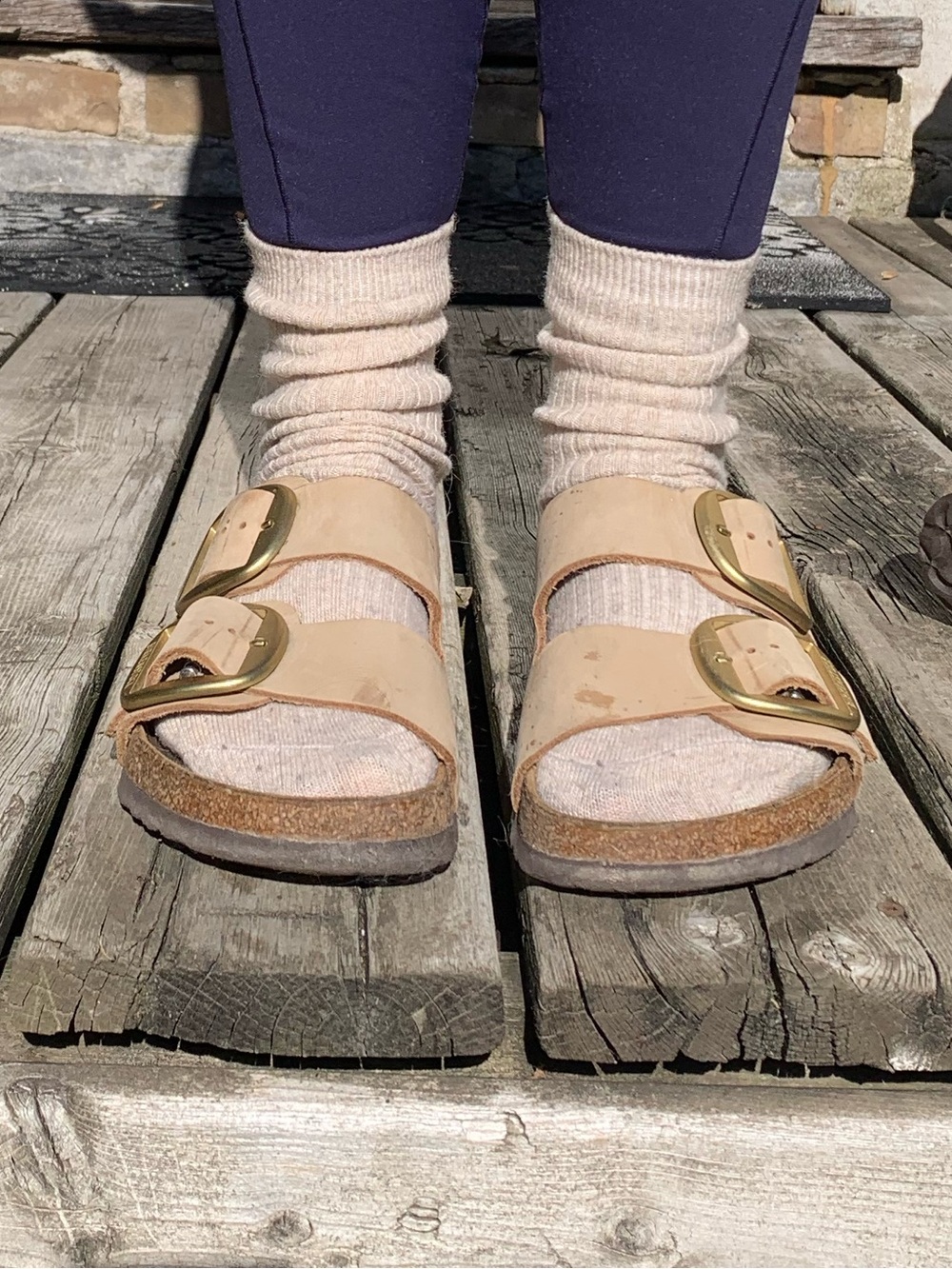 Birkenstock Women's Nude/Tan Double-Buckle Sandals Gorpcore cute Scandi girl